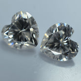 Moissanite Pair Loose Gemstone CERTIFIED 9x9 mm VVS1 D Color Heart Shape 2 Pcs